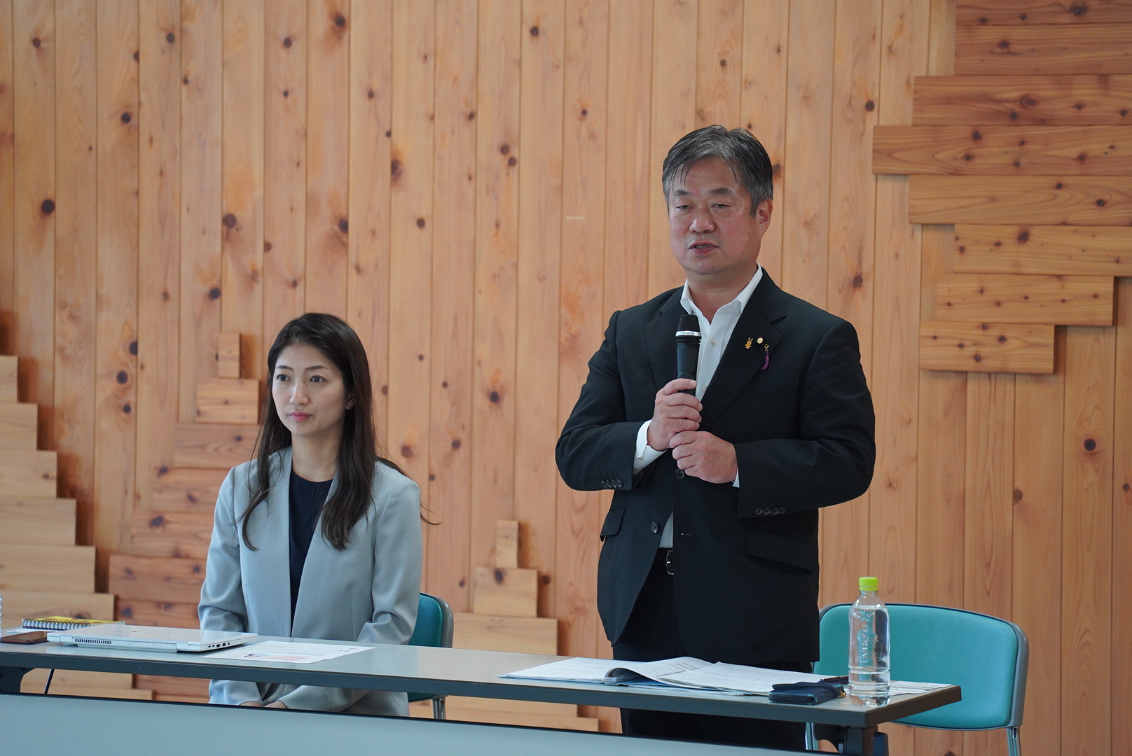 竹詰県連代表・四登幹事長が記者会見で挨拶 | 国民民主党長野県総支部